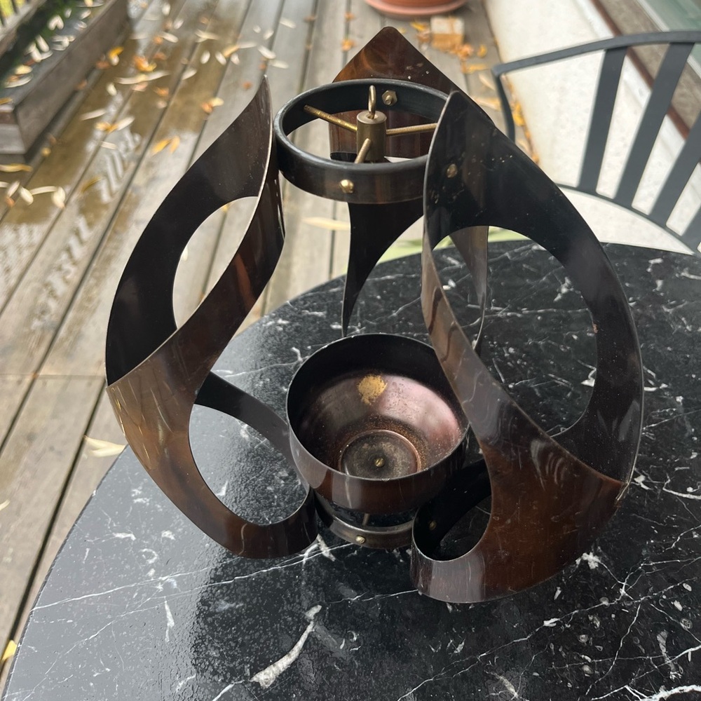 Vintage MCM Brass Candle Holder